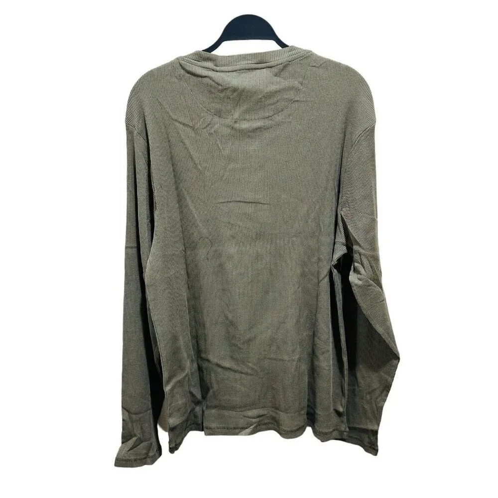 Buffalo David Bitton Men XXL Nirvana Long Sleeve Henley Shirt Heather Green‎ NWT